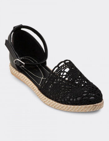 Siyah Espadril Kadın Ayakkabı - 38651ZSYHC01