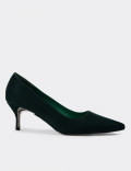 Yeşil Stiletto Kadın Topuklu Ayakkabı