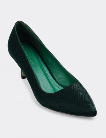 Yeşil Stiletto Kadın Topuklu Ayakkabı - K0700ZYSLM01