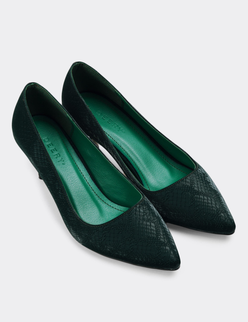 Yeşil Stiletto Kadın Topuklu Ayakkabı - K0700ZYSLM01