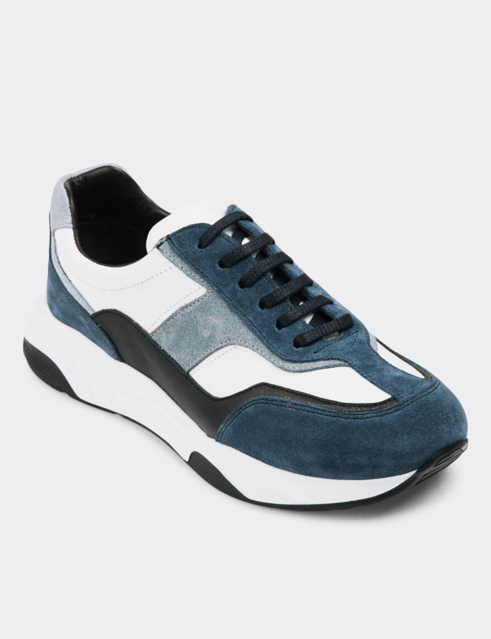 Hakiki Süet Mavi Sneaker Kadın Ayakkabı - 01890ZMVIE01