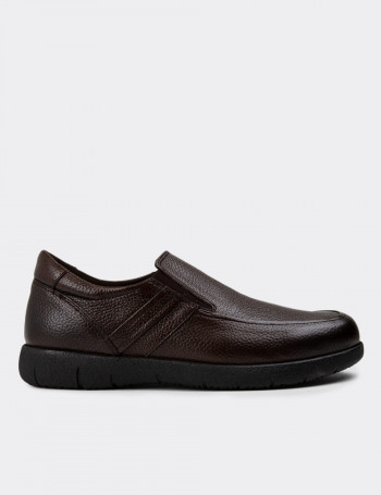 Hakiki Deri Kahverengi Loafer Erkek Ayakkabı