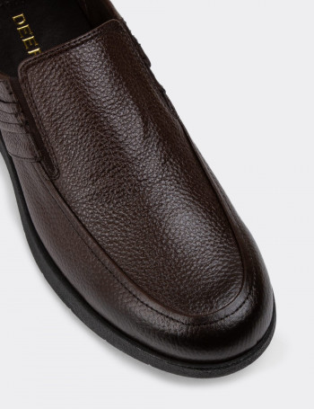 Hakiki Deri Kahverengi Loafer Erkek Ayakkabı - 01946MKHVC01