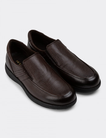 Hakiki Deri Kahverengi Loafer Erkek Ayakkabı - 01946MKHVC01