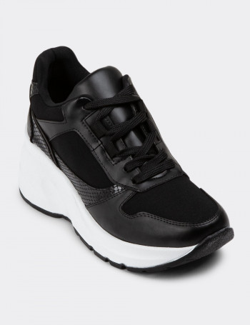 Siyah Sneaker Kadın Ayakkabı - KS879ZSYHP01