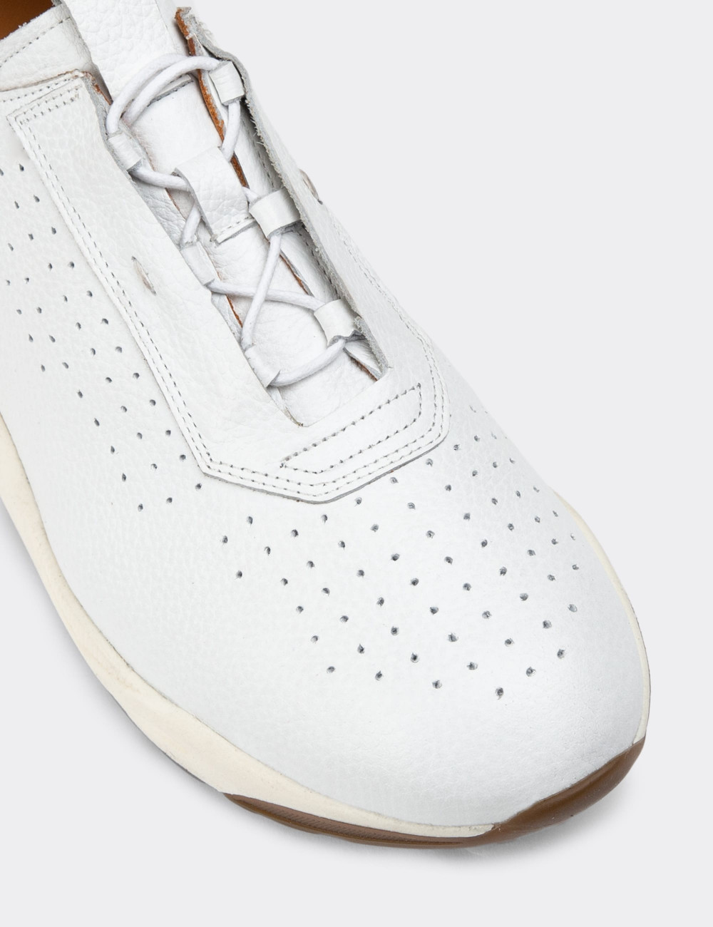 Hakiki Deri Beyaz Sneaker Erkek Ayakkabı - 01904MBYZE01