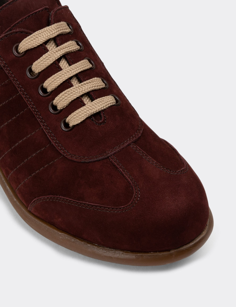 Hakiki Süet Bordo Günlük Erkek Ayakkabı - 01826MBRDC05