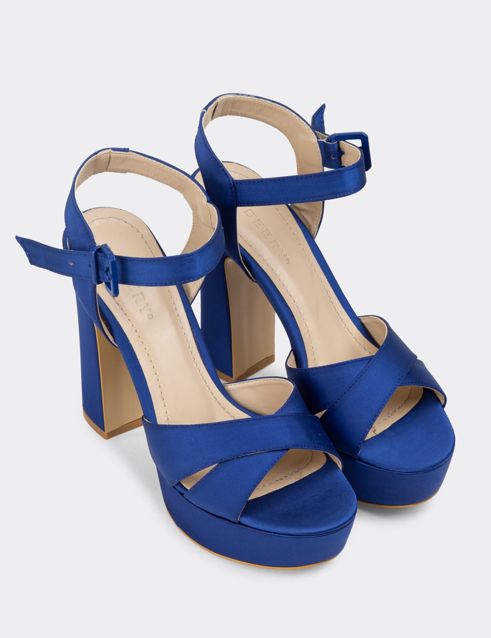 Mavi Platform Topuklu Kadın Abiye Ayakkabı - K2023ZMVIM01