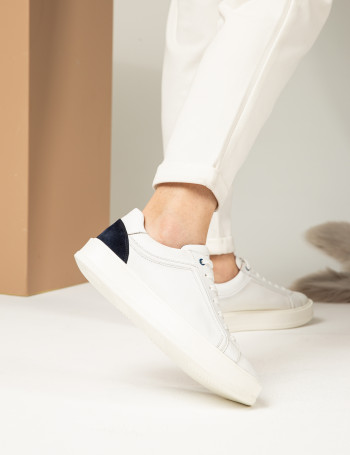Hakiki Deri Beyaz Sneaker Erkek Ayakkabı - 01877MBYZP01