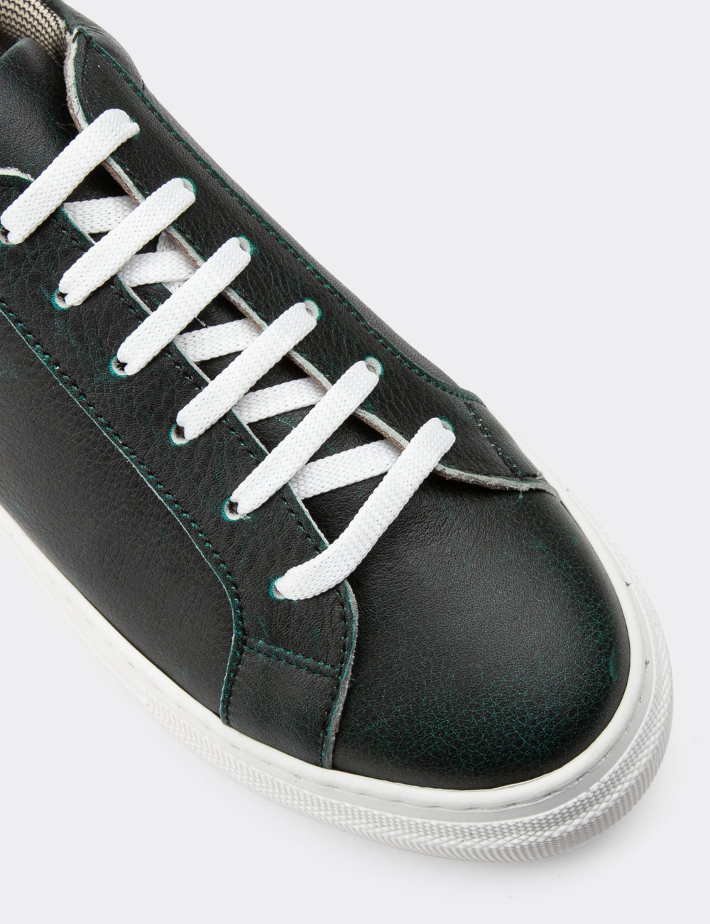 Hakiki Deri Yeşil Sneaker Kadın Ayakkabı - Z1681ZYSLC06