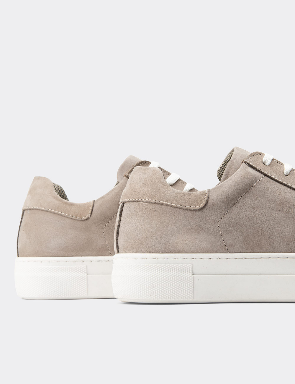 Hakiki Nubuk Gri Sneaker Kadın Ayakkabı - Z1681ZGRIC10