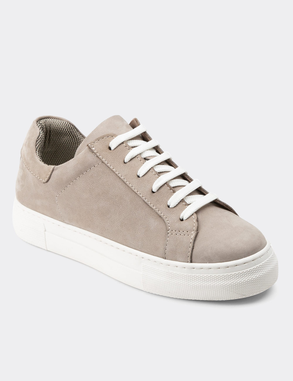 Hakiki Nubuk Gri Sneaker Kadın Ayakkabı - Z1681ZGRIC10
