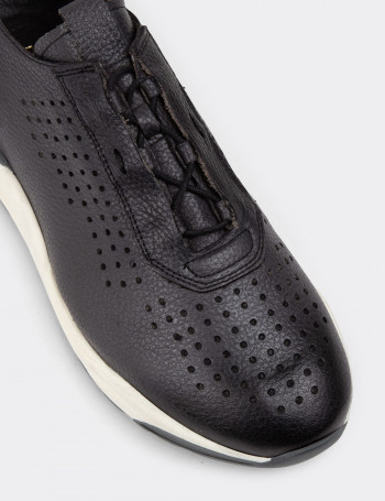Hakiki Deri Gri Sneaker Erkek Ayakkabı - 01904MGRIE01