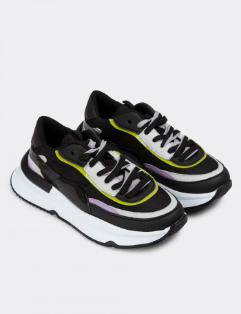 Siyah Sneaker Kadın Ayakkabı - SP160ZSYHC01
