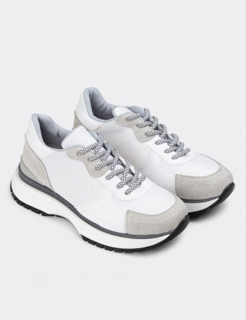 Beyaz Sneaker Kadın Ayakkabı - 55104ZBYZC01