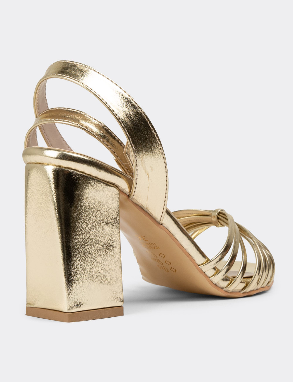 Altın Rengi Topuklu Kadın Abiye Ayakkabı - 53041ZALTC01