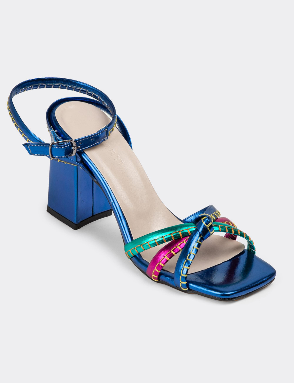 Mavi Topuklu Kadın Abiye Ayakkabı - 53004ZMVIC01