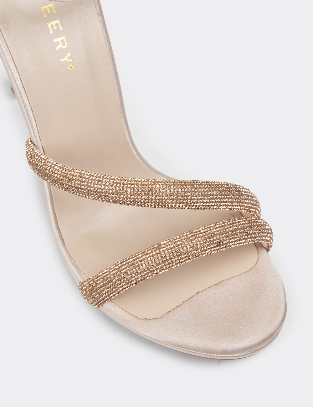 Altın Rengi Saten Topuklu Kadın Abiye Ayakkabı - H1702ZALTM01