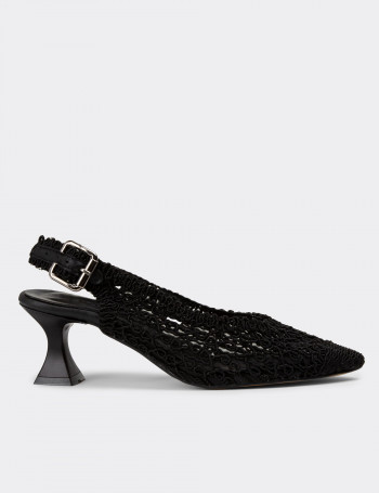 Siyah Topuklu Kadın Ayakkabı - 51832ZSYHC01