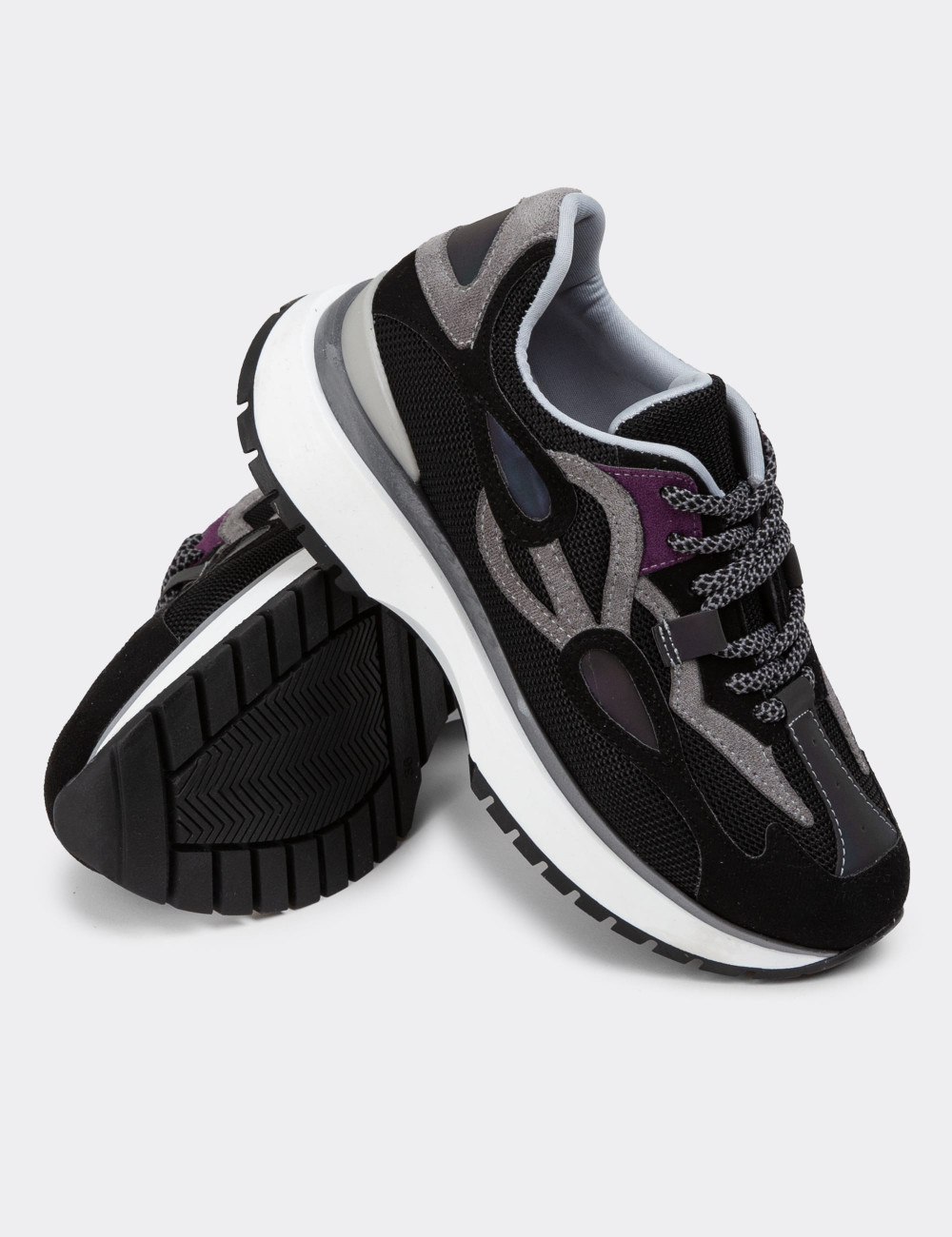 Siyah Sneaker Kadın Ayakkabı - 55105ZSYHC01