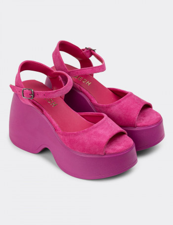 Pembe Süet Kadın Sandalet - DLG10ZPMBC01