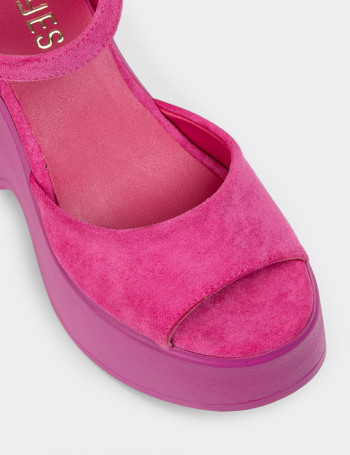 Pembe Süet Kadın Sandalet - DLG10ZPMBC01