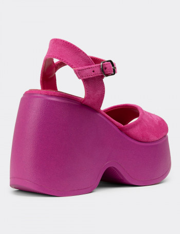 Pembe Süet Kadın Sandalet - DLG10ZPMBC01
