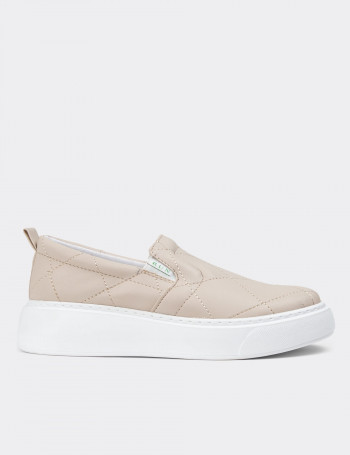 Bej Slip-on Sneaker Kadın Ayakkabı - CE490ZBEJP01