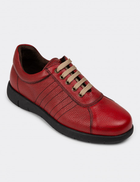 Hakiki Deri Kırmızı Günlük Erkek Ayakkabı