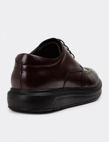 Hakiki Deri Bordo Comfort Günlük Erkek Ayakkabı - 01942MBRDP01