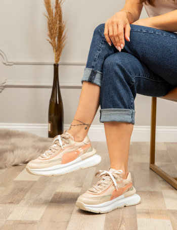 Bej Sneaker Kadın Ayakkabı - SP160ZBEJC01