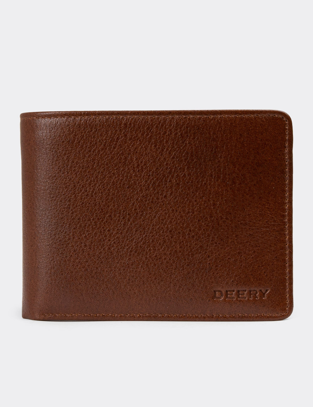 Hakiki Deri Taba Rengi Yatay Erkek Cüzdanı - 01302MTBAZ01