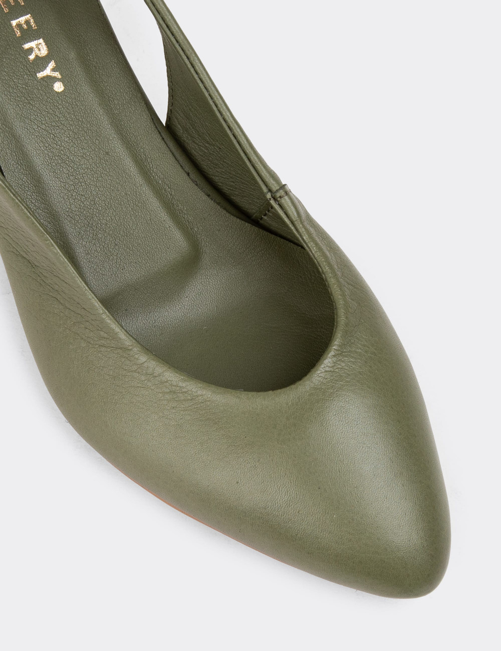 Hakiki Deri Yeşil Kadın Topuklu Günlük Ayakkabı - A2633ZYSLC01