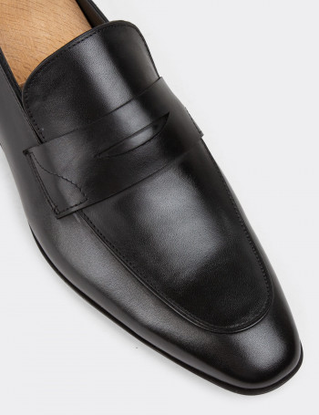Hakiki Deri Siyah Loafer Erkek Kundura - 00638MSYHM01