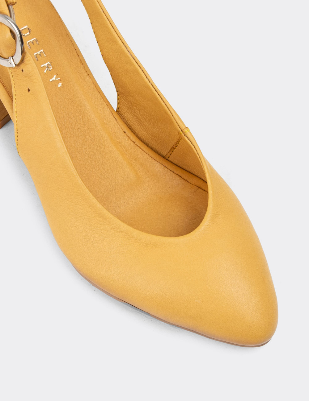 Hakiki Deri Sarı Kadın Topuklu Günlük Ayakkabı - A2633ZSRIC01