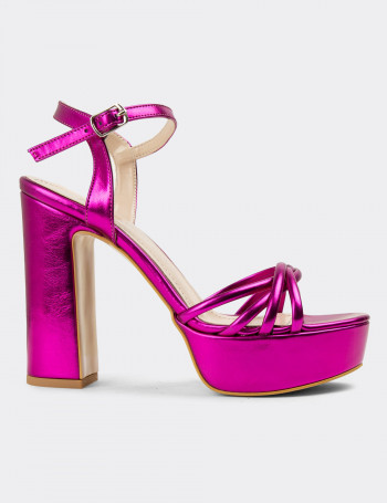 Pembe Platform Topuklu Kadın Abiye Ayakkabı - K2032ZPMBM01
