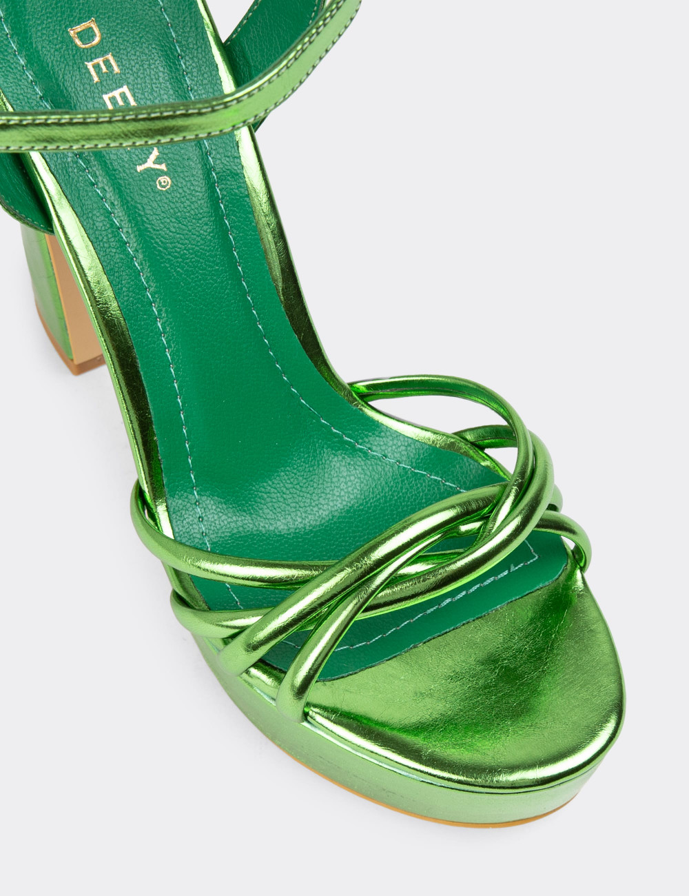 Yeşil Platform Topuklu Kadın Abiye Ayakkabı - K2032ZYSLM01