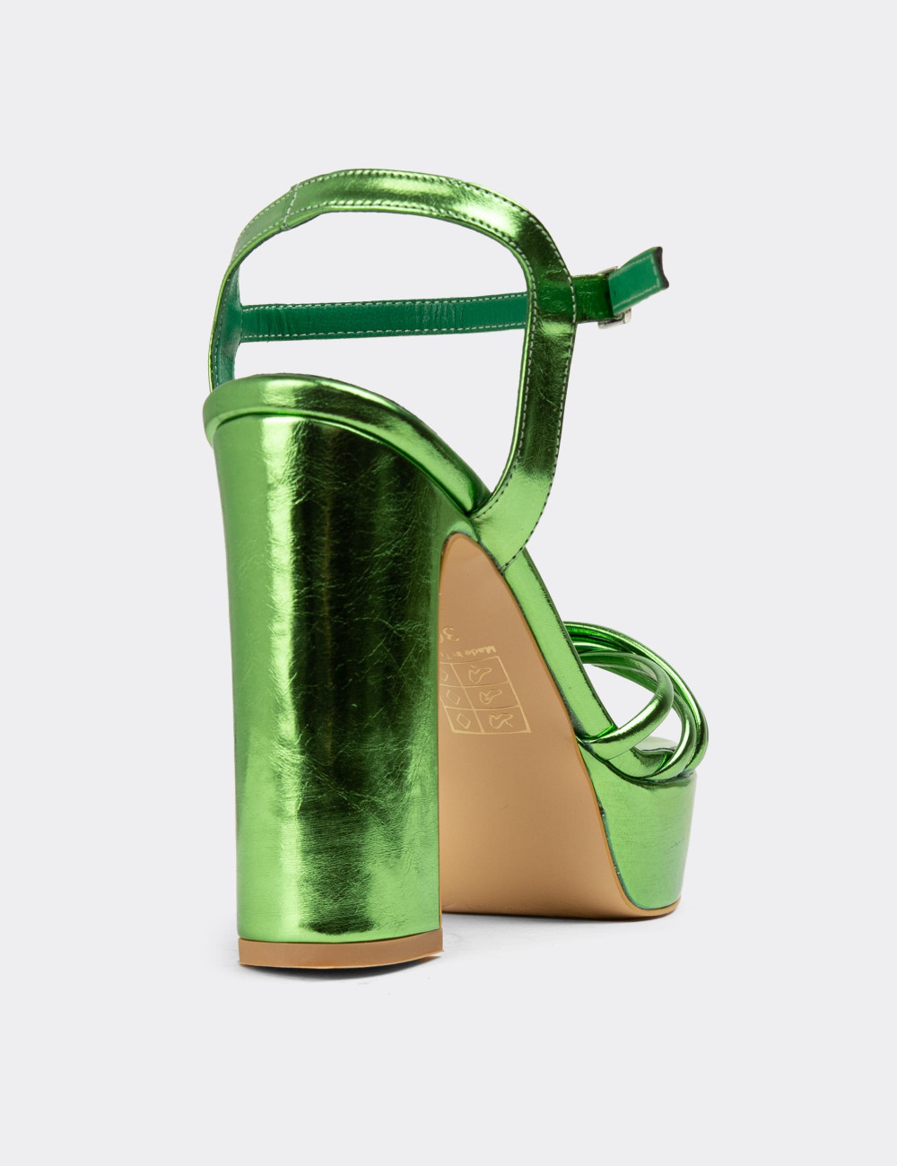 Yeşil Platform Topuklu Kadın Abiye Ayakkabı - K2032ZYSLM01