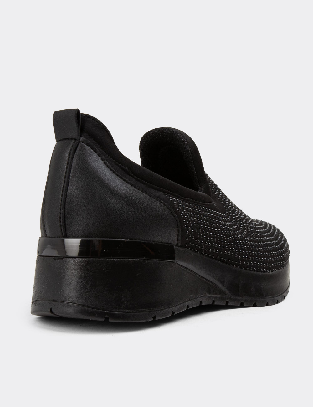 Siyah Kadın Taşlı Sneaker Ayakkabı - CE310ZSYHC01