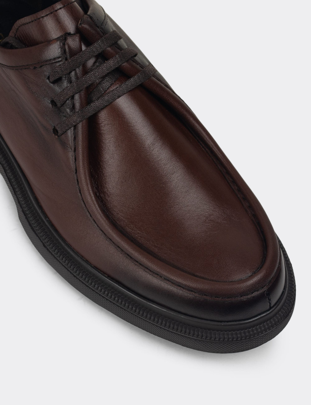 Hakiki Deri Kahverengi Erkek Günlük Ayakkabı - 01851MKHVP02