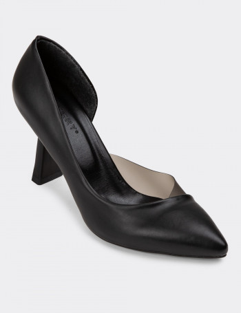 Siyah Kadın Stiletto Topuklu Ayakkabı - NW751ZSYHM01