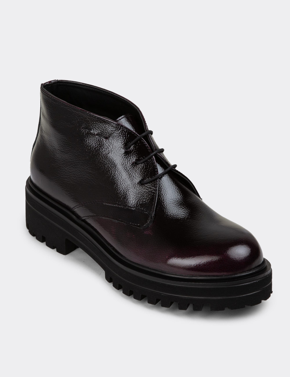 Hakiki Rugan Bordo Kadın Bot - 01847ZBRDE02