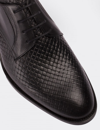 Hakiki Deri Siyah Klasik Erkek Ayakkabı - 01294MSYHM01