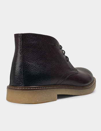 Hakiki Deri Bordo Erkek Bot - 01295MBRDC05