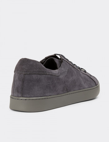Hakiki Süet Gri Erkek Sneaker Ayakkabı - 01955MGRIC01
