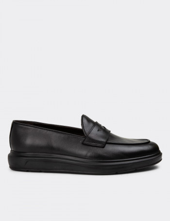 Hakiki Deri Siyah Erkek Loafer Ayakkabı