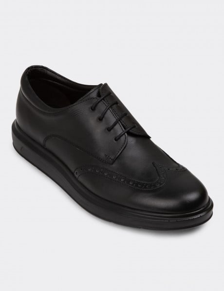 Hakiki Deri Siyah Erkek Comfort Günlük Ayakkabı