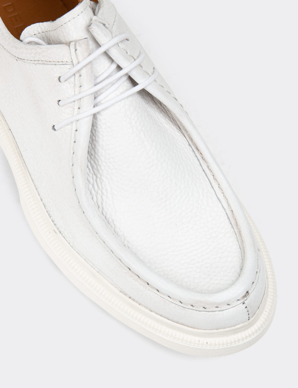 Hakiki Deri Beyaz Erkek Günlük Ayakkabı - 01851MBYZP01