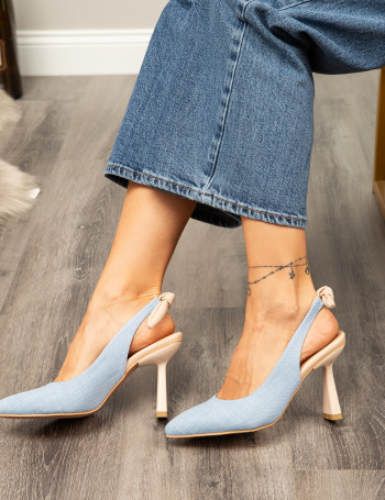 Mavi Kadın Yazlık Topuklu Ayakkabı