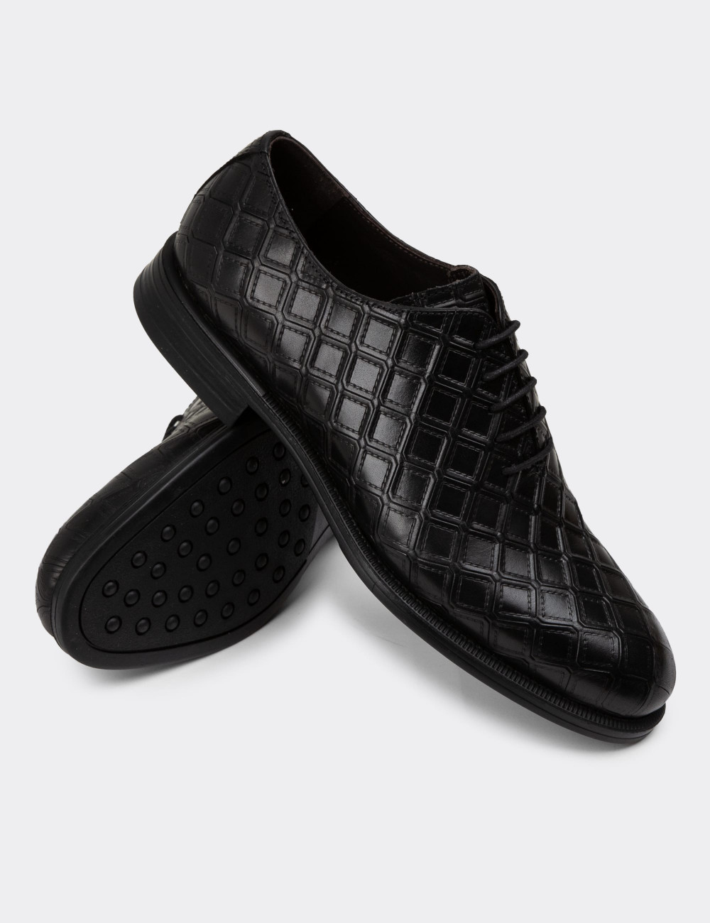 Hakiki Deri Siyah Özel Üretim Erkek Klasik Ayakkabı - 01830MSYHC03